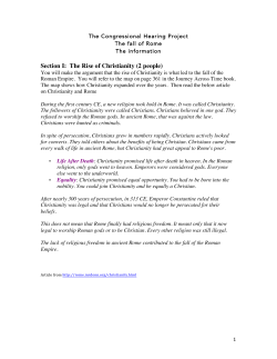 Section I: The Rise of Christianity (2 people)