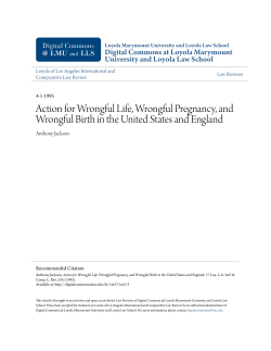 Action for Wrongful Life, Wrongful Pregnancy, and Wrongful Birth in