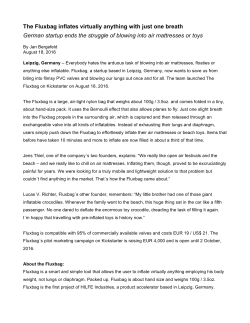 160726 Fluxbag Launch Press Release ENG