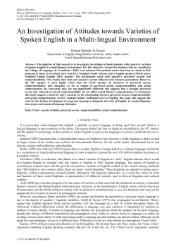 An Investigation of Attitudes towards Varieties of Spoken English in