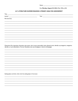 AP Lit Literary Analysis Assignment