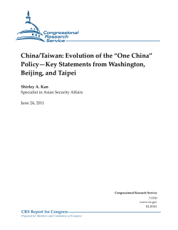 China/Taiwan: Evolution of the "One China" Policy - USC U.S.