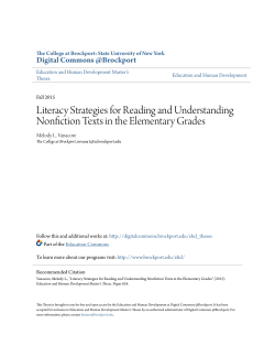 Literacy Strategies for Reading and Understanding Nonfiction Texts