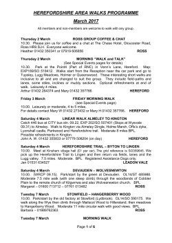 HEREFORDSHIRE AREA WALKS PROGRAMME March 2017