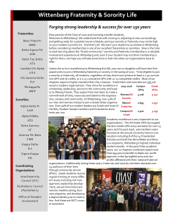 Letter to parents - Wittenberg University