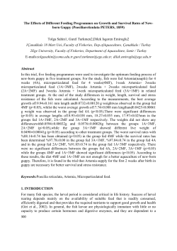 The Effects of Different Feeding Programmes on Growth and