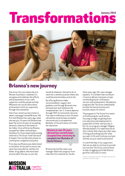 Mission Australia Transformations January 2014