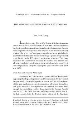 THe ARMS RACe&mdash;THe FUel FoR SPACe exPloRATIon Tran Bach