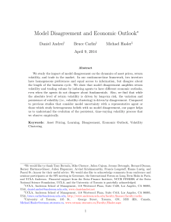 Model Disagreement and Economic OutlookWe would like to thank