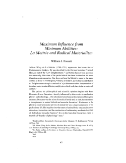 Maximum Influence from Minimum Abilities: La Mettrie and Radical