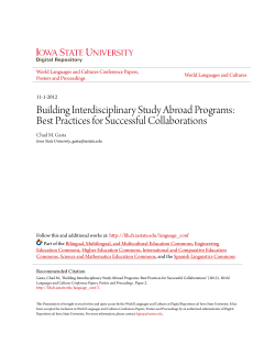 Building Interdisciplinary Study Abroad Programs