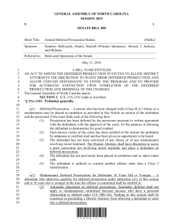Amend Deferred Prosecution Statute.