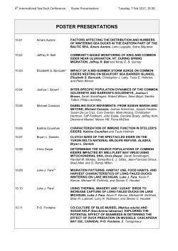 posters abstracts - 6th International Sea Duck Conference
