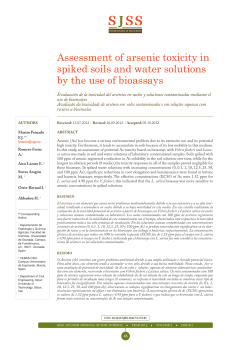Assessment of arsenic toxicity in spiked soils and water solutions by