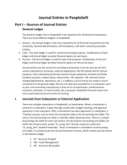 Journal Entries in PeopleSoft