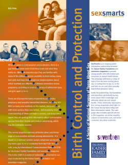 Sex Smarts: Birth Control and Protection