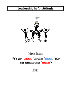 Leadership Is An Attitude