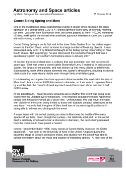 Comet Siding Spring and Mars