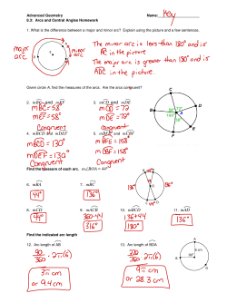 8.3 Arcs and Central Angles Homework