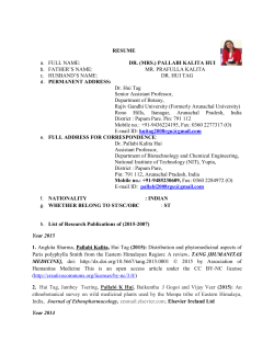 RESUME a. FULL NAME: DR. (MRS.) PALLABI KALITA HUI b