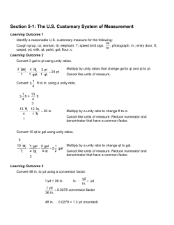 Section 5-1: The U.S. Customary System of Measurement