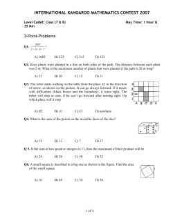 international kangaroo mathematics contest 2007