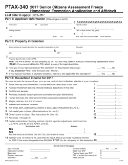 PTAX-340 2017 Senior Citizens Assessment Freeze Homestead