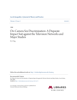 On-Camera Sex Discrimination: A Disparate Impact Suit against the