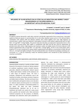 influence of silver nitrate on in vitro callus induction and indirect