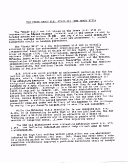 "Brady Bill" was introduced in the House (HR 975)