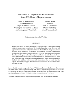 The Effects of Congressional Staff Networks in the U.S. House of