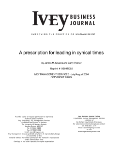 A prescription for leading in cynical times