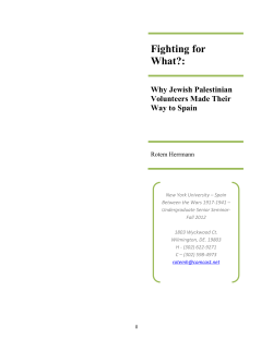 Fighting For What? Why Jewish Palestinian Volunteers Made Their