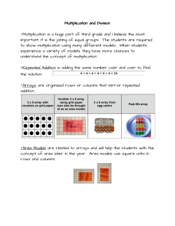 Multiplication and Division Overview
