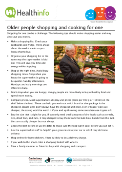 Older people shopping and cooking for one