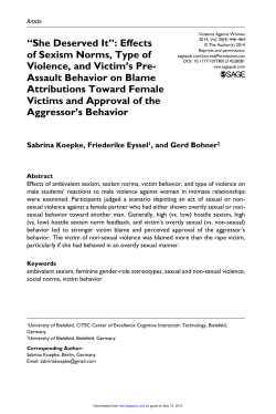 &ldquo;She Deserved It&rdquo;: Effects of Sexism Norms, Type of
