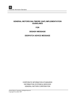 general motors baltimore (sap) implementation