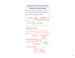 3.6 Derivatives of Inverse Functions
