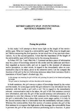 RETRIEVABILITY SPAN IN FUNCTIONAL SENTENCE