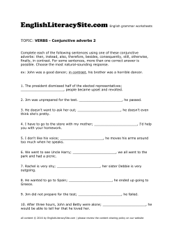 TOPIC: VERBS - Conjunctive adverbs 2