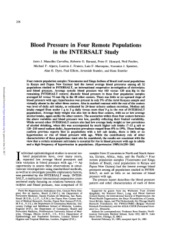 Blood Pressure in Four Remote Populations in the