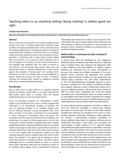 Teaching ethics in an unethical setting: &ldquo;doing nothing&rdquo; is neither