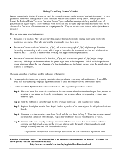 Finding Zeros Using Newton`s Method