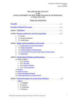 Alfred State Faculty Senate Bylaws