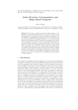 Order Structure, Correspondence and Shape Based Categories