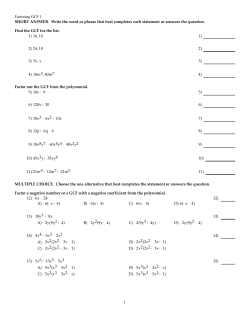 GCF 1 - Valencia College