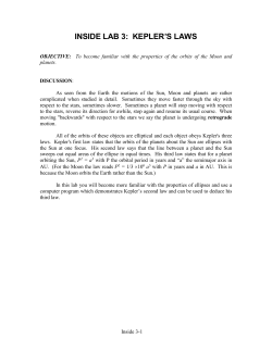 INSIDE LAB 3: KEPLER`S LAWS