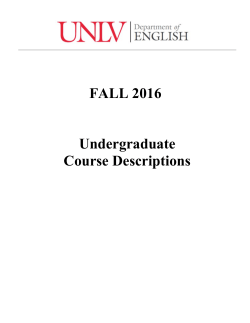 FALL 2016 Undergraduate Course Descriptions