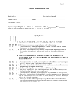 Analytical Worksheet Review Form