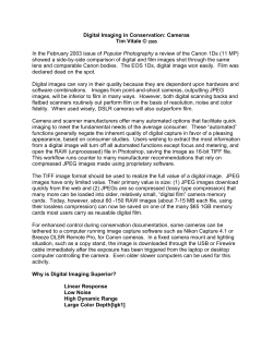 Digital Imaging in Conservation: Cameras